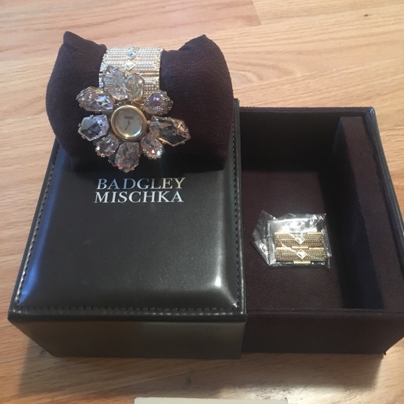 Badgley Mischka crystal statement watch