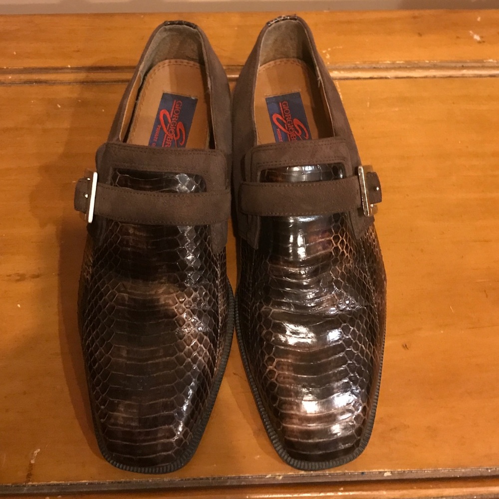 Men's Giorgio brutini brown snake skin & suede 9