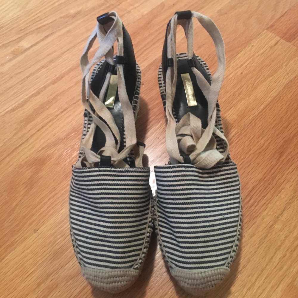 Louise et Cie ankle wrap striped espadrilles