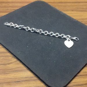 Authentic Tiffany Heart Charm Bracelet
