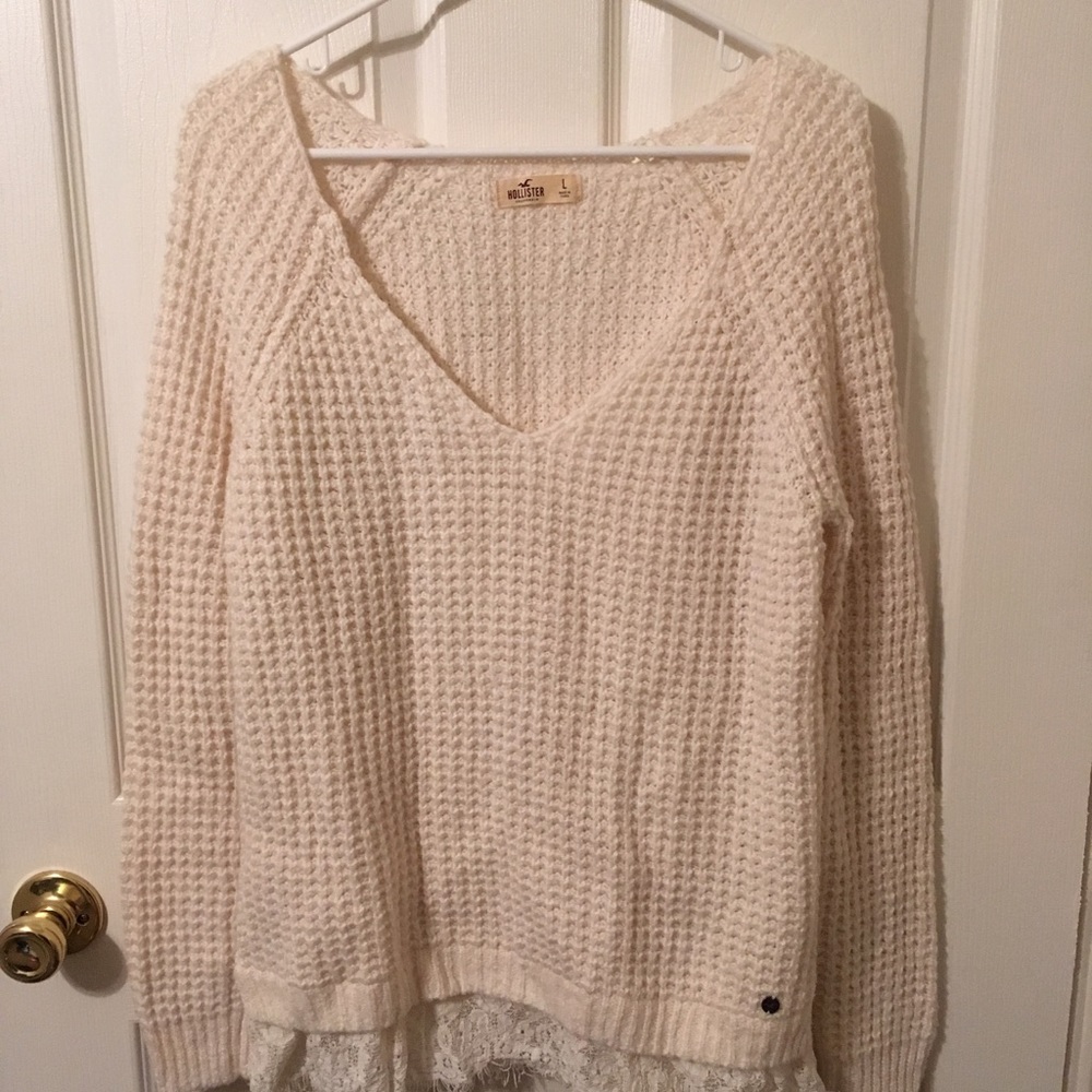 Hollister sweater with lace bottom