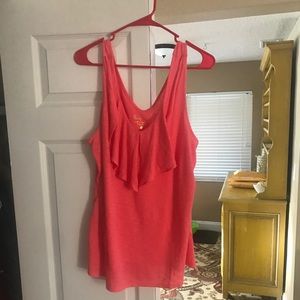 Lilly Pulitzer Coral Ruffle Tank XL