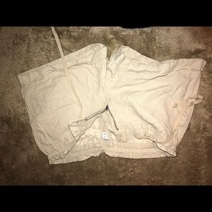 Tan linen shorts