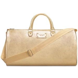 MICHAEL KORS GOLD WEEKENDER TRAVEL DUFFEL BAG NWT