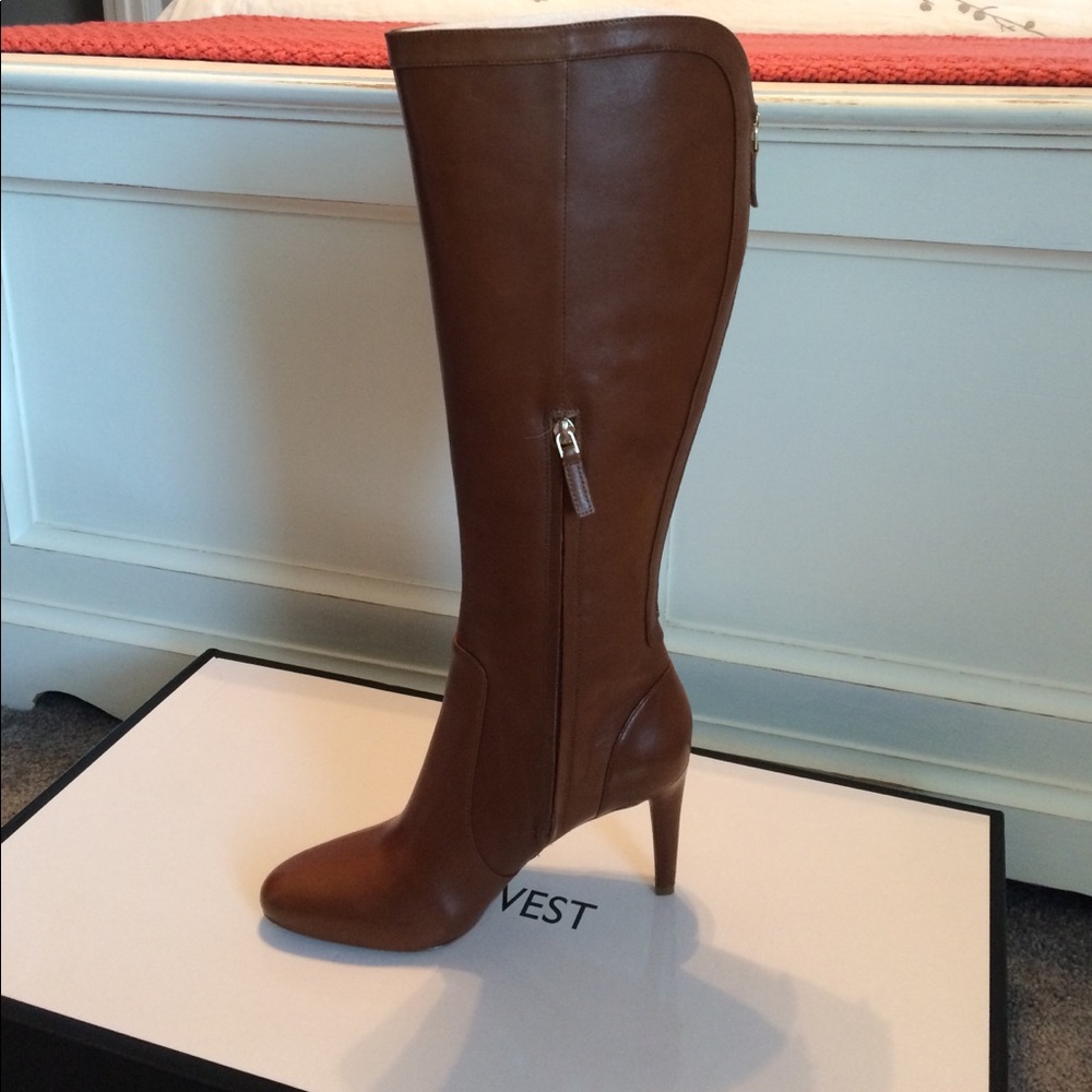 Nine West knee high boots cognac