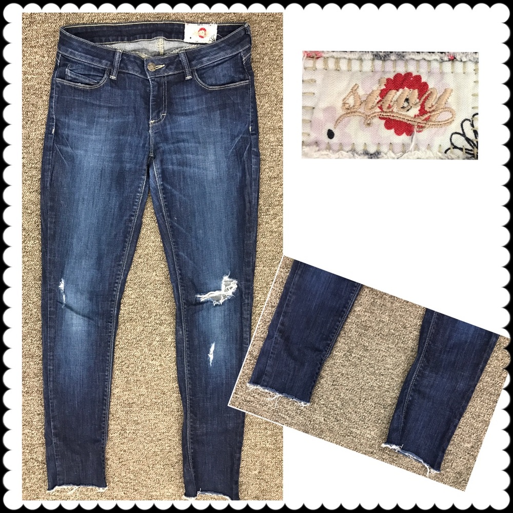 SIWY Leona Skinny Jeans Cutoff Hem Sz 26
