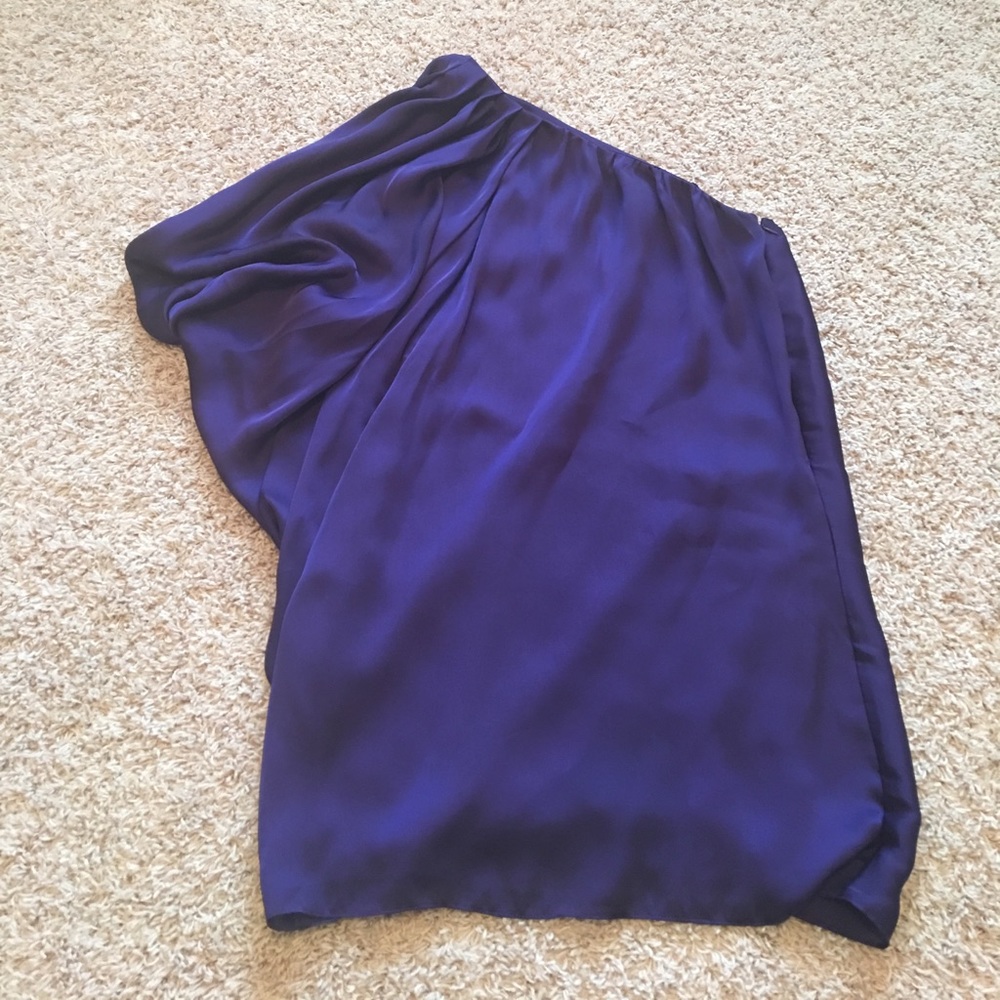 Purple One Shoulder Cache Dress