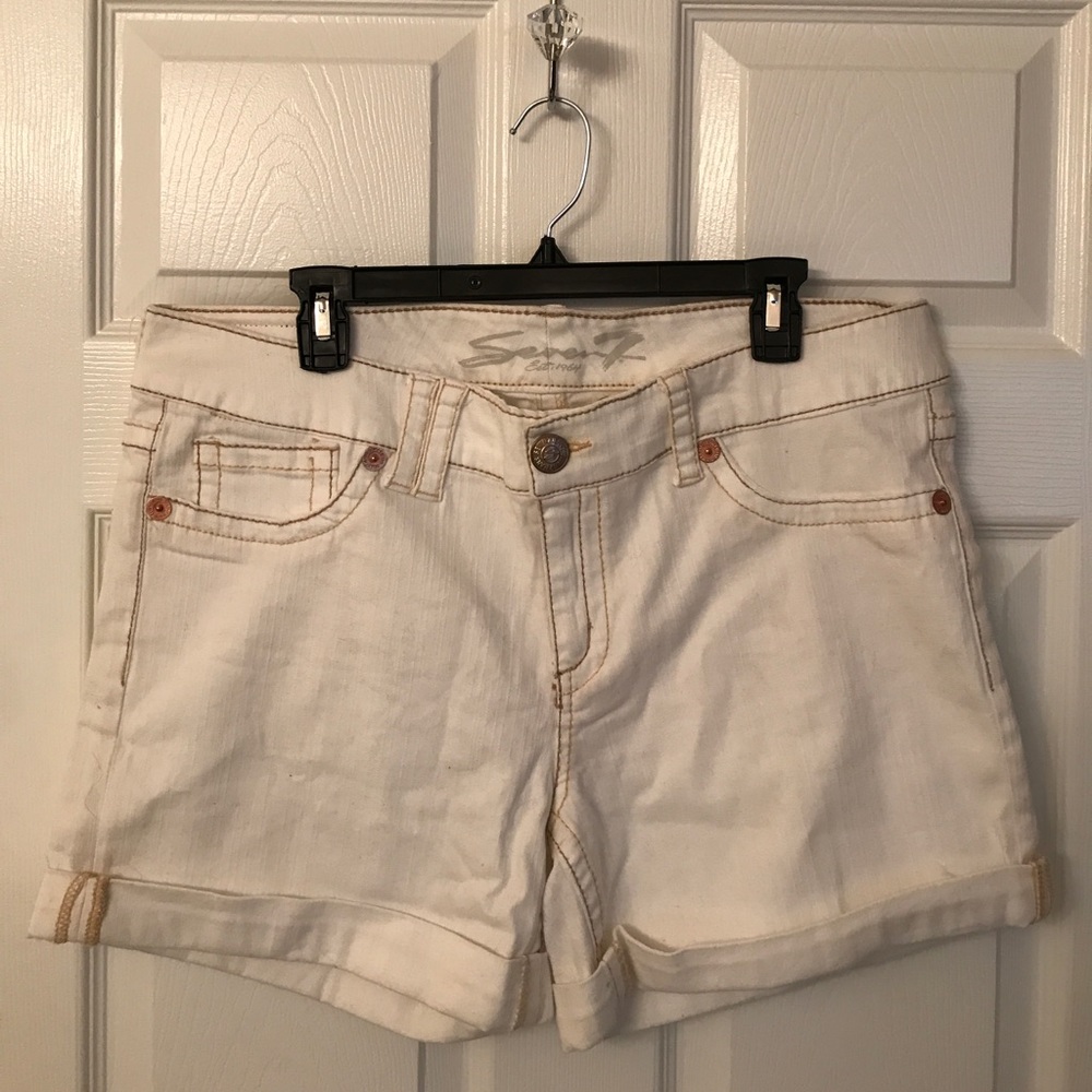 Seven7 White Jean Shorts