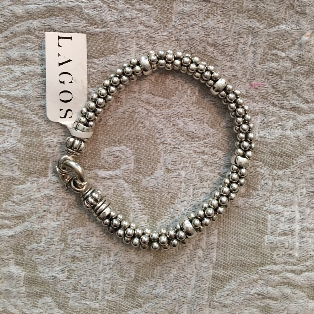 Sterling silver Lagos Caviar bead bracelet