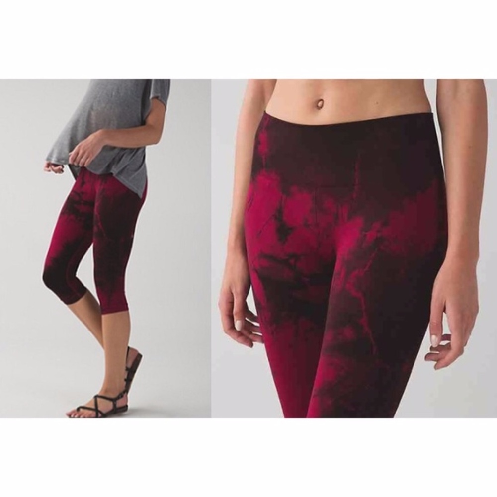 Lululemon In The Flow Berry/Red Crops Size 8