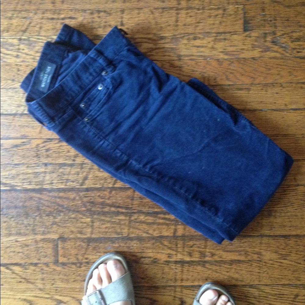JCrew matchstick navy blue corduroy pants.
