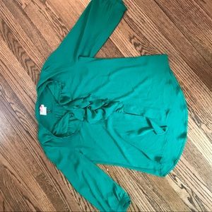 Anthropology brand Kelly green blouse