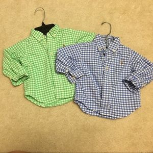 (2) Ralph Lauren long sleeve collar shirts