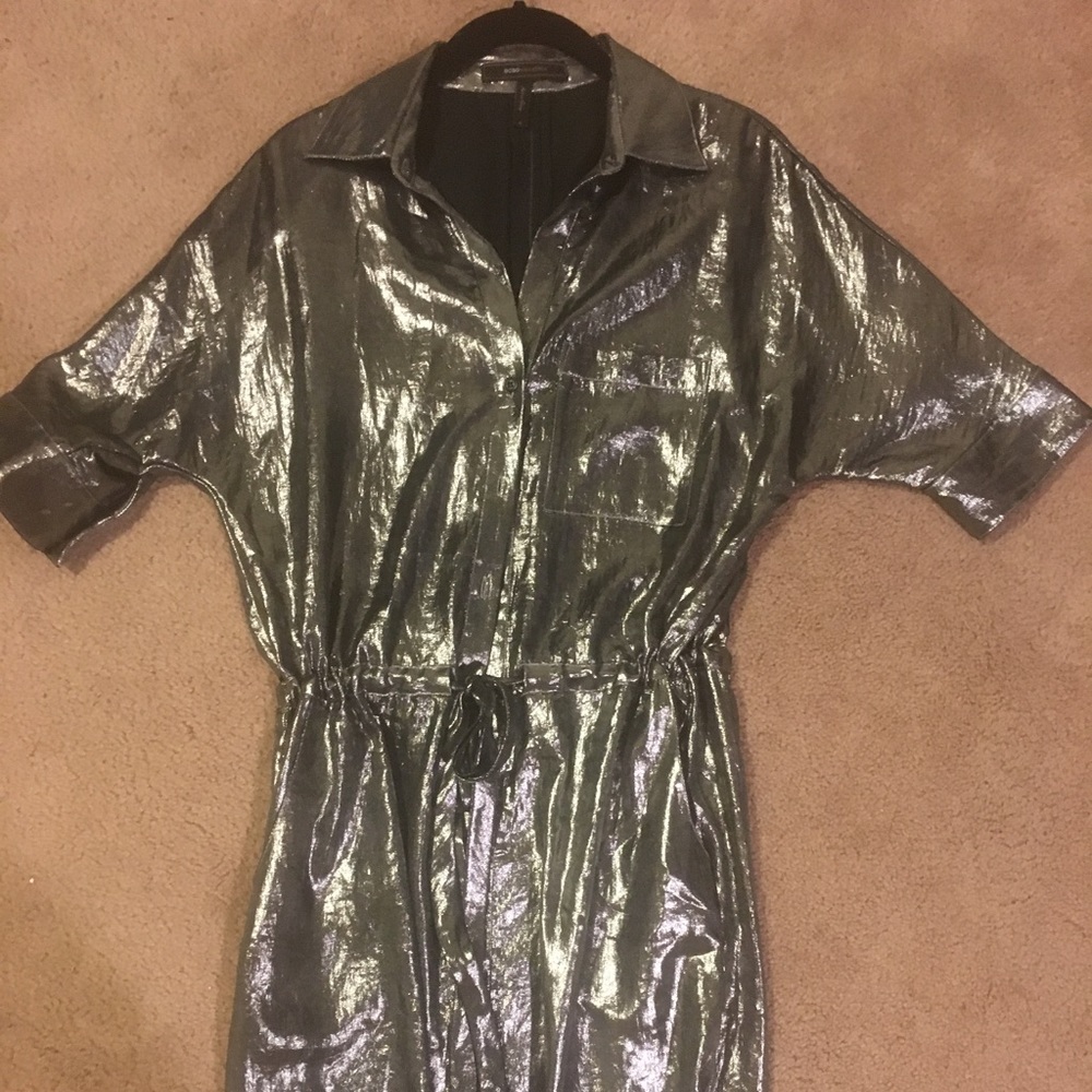 Metallic Shirt Dress