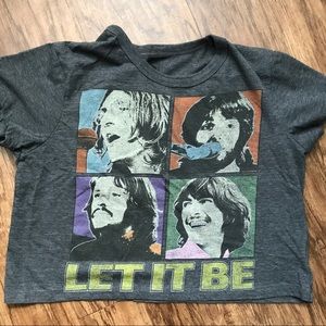 Beatles "let it be" gray vintage crop top