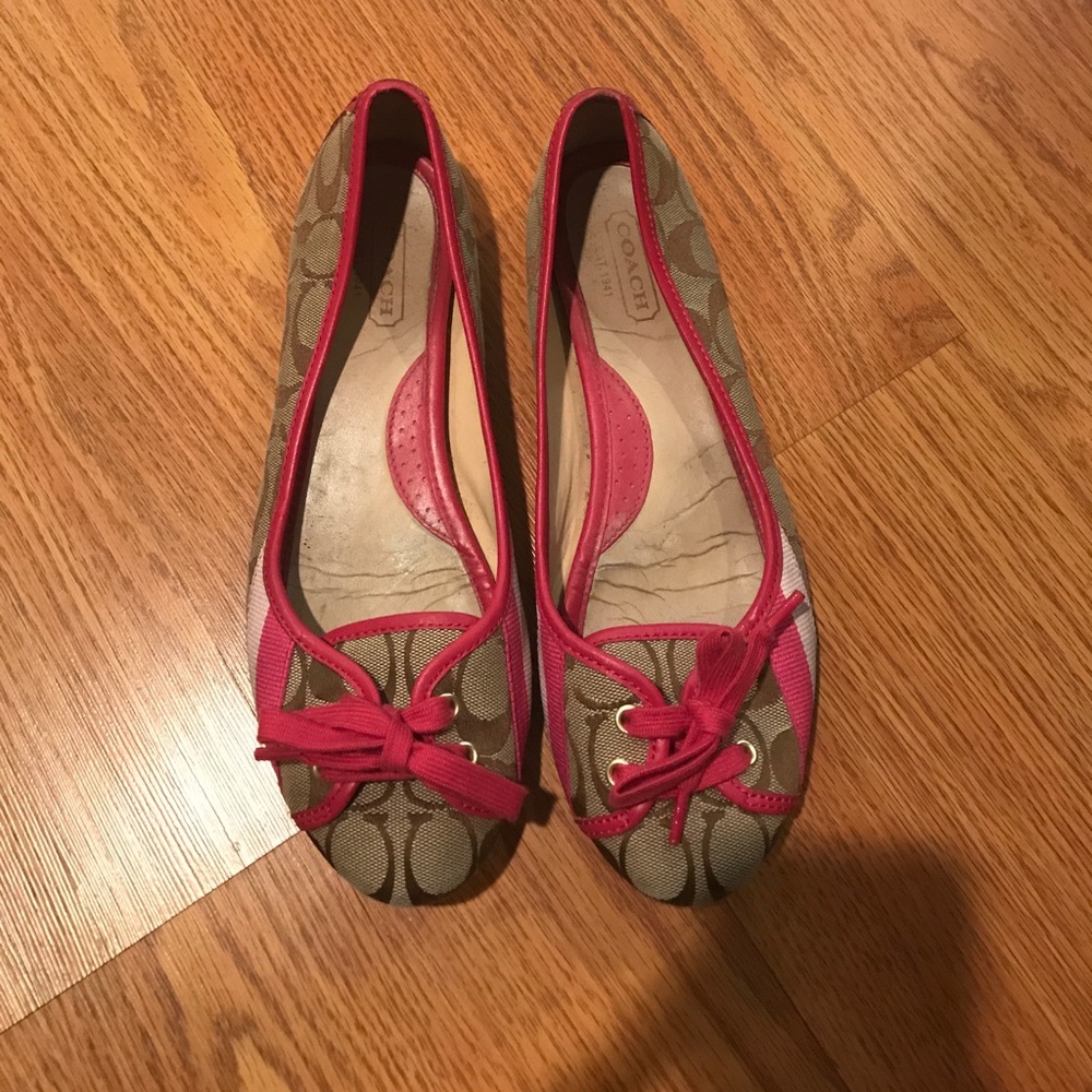 Coach Ballerina Flats signature pink