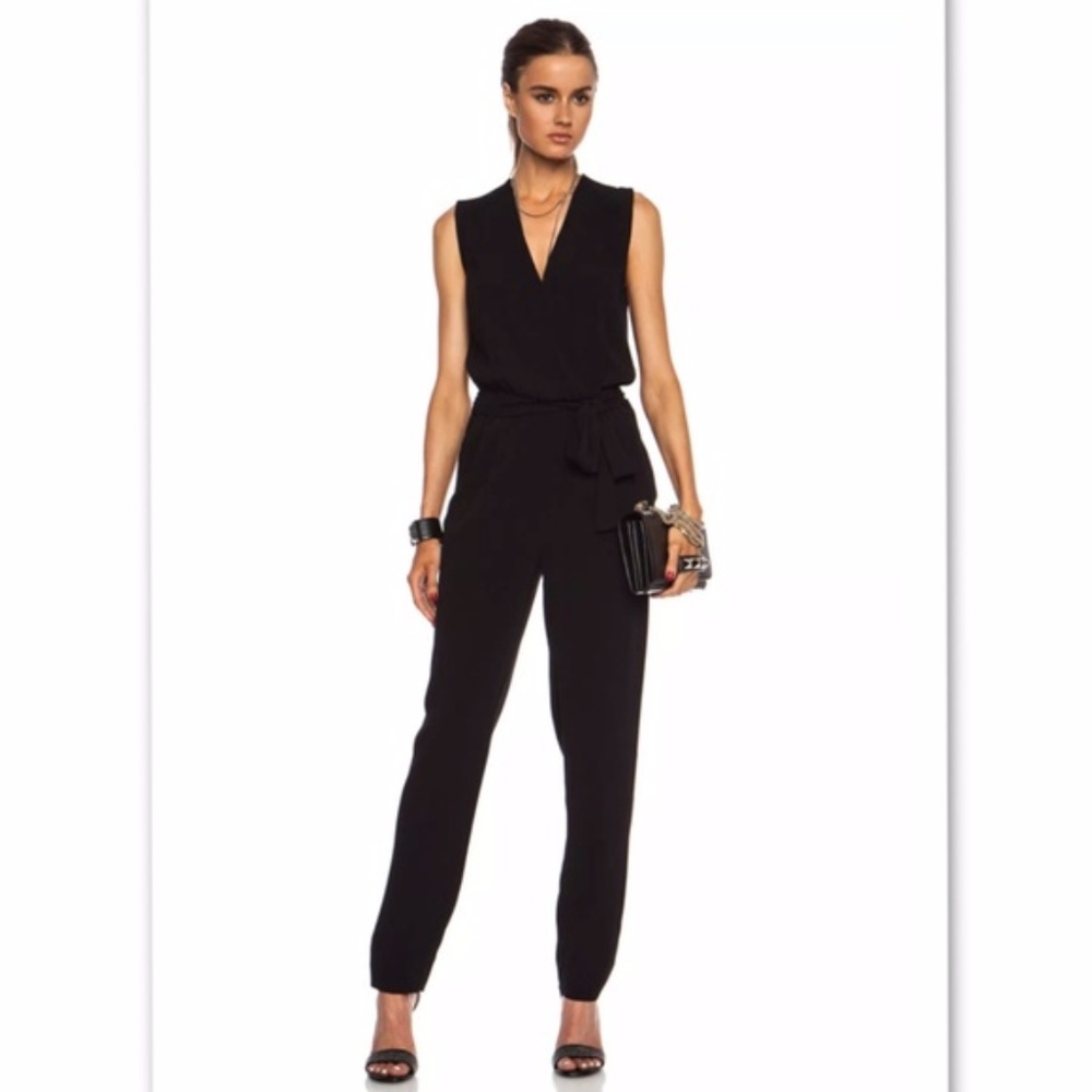 Diane Von Furstenberg Black Rawena Jumpsuit