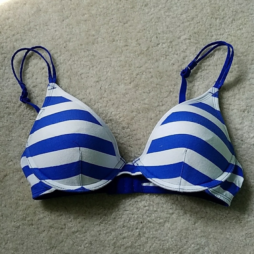 NWOT Blue & white bra 34C