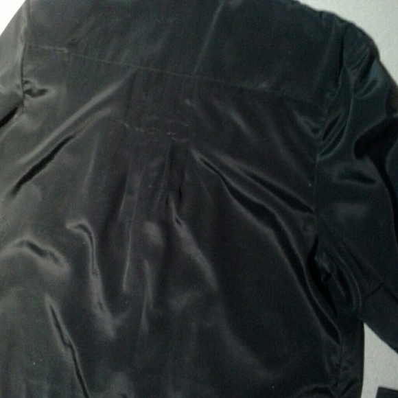 Black silky long sleeved pleated blouse sparkley - Picture 3 of 5