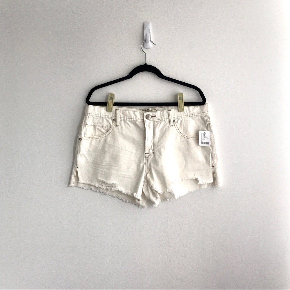 Free People White Cut-Off Shorts
