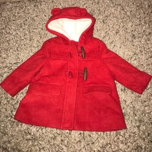 Baby girl red Pea coat