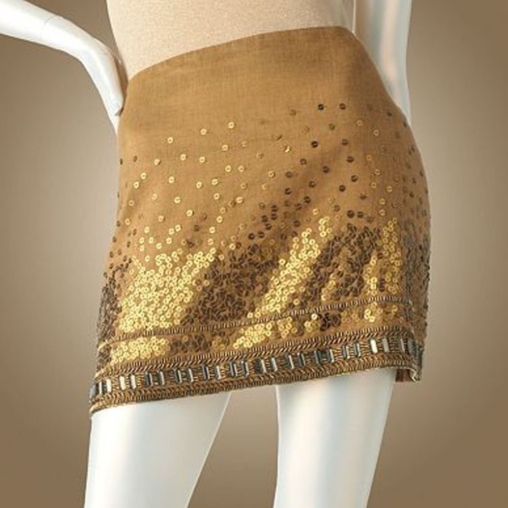 Jennifer Lopez Jeweled gold/brown Skirt