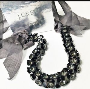 J Crew Gunmetal and crystal necklace and bracelet