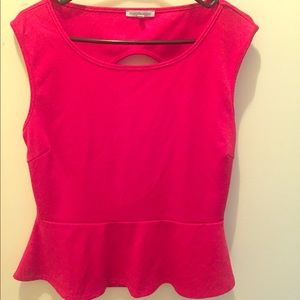 NEW LISTING!! Red Peplum Shirt with keyhole back!