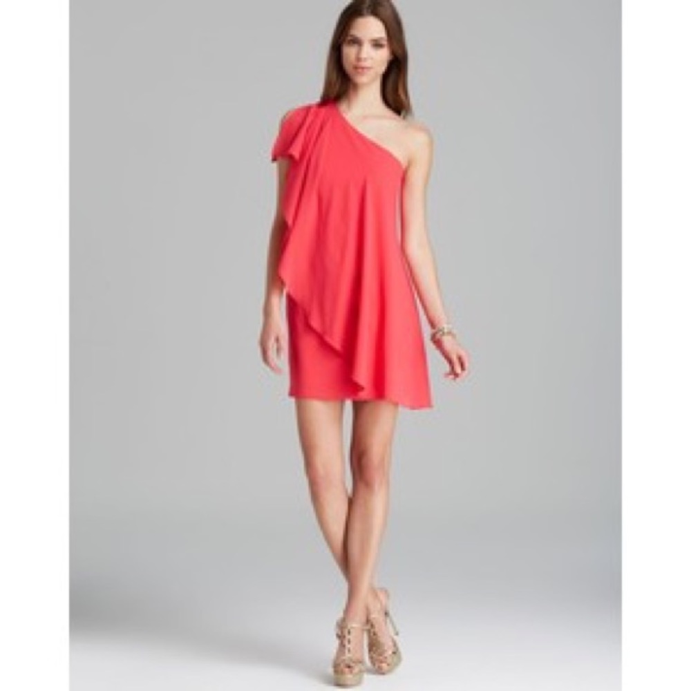 One Shoulder Ruffle Mini Dress