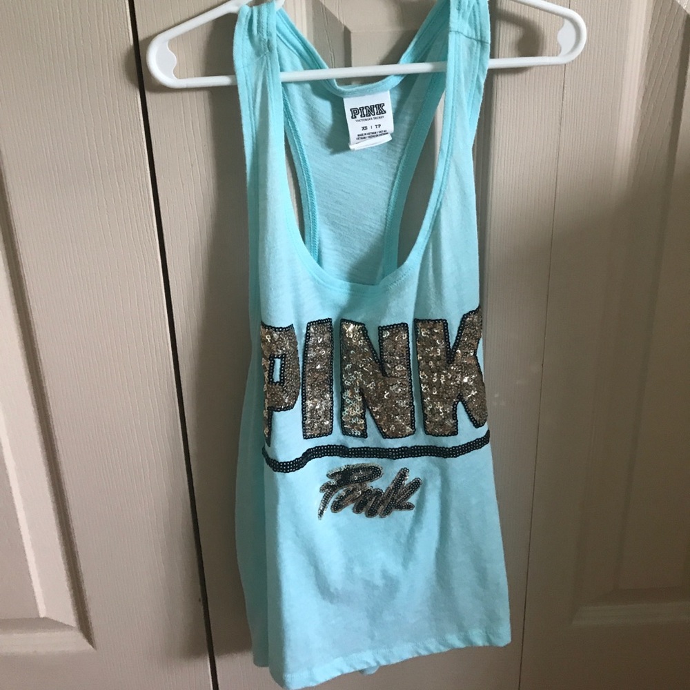 Light blue Victoria's Secret Pink tank top