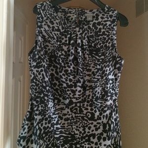 Ann Taylor black and silver sleeveless shell