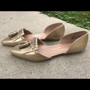 Gold Loafer Flats - Size 8