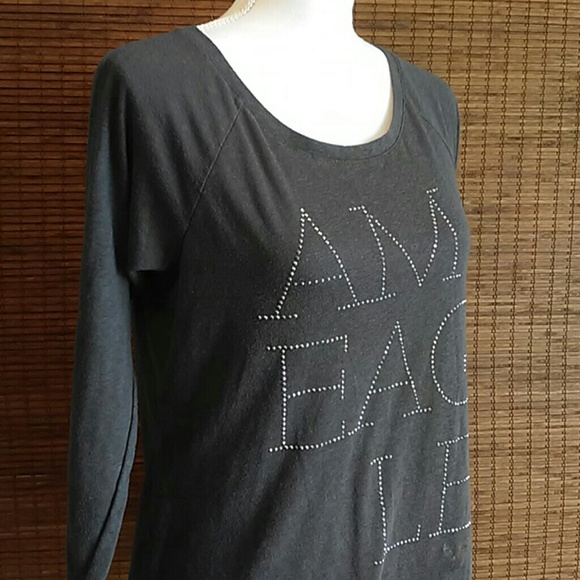 American Eagle Gray Long Sleeve Top - Picture 4 of 5