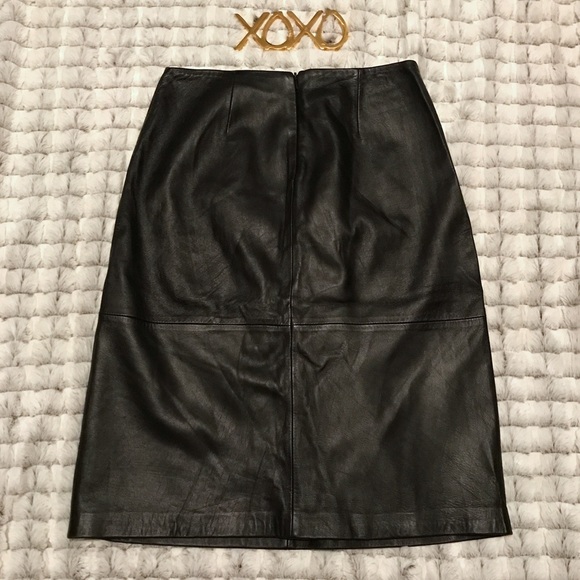 Y2K Black Leather Skirt Vtg New Year’s Size 1 EUC - Picture 5 of 8