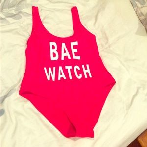 NWOT "Bae Watch" swim suit w/ cups