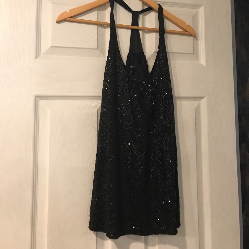 Sequin black Express tank