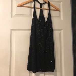 Sequin black Express tank