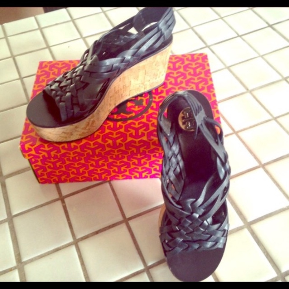 Tory Burch Navy Sandal Wedge