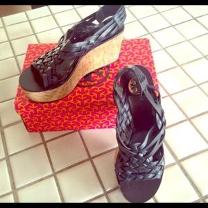 Tory Burch Navy Sandal Wedge
