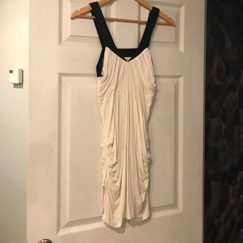 Strapy black and white tunic top