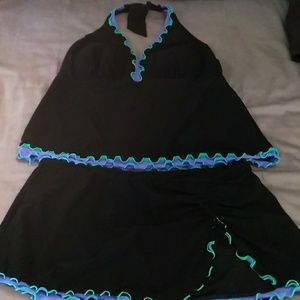 2 piece tankini matching skirt