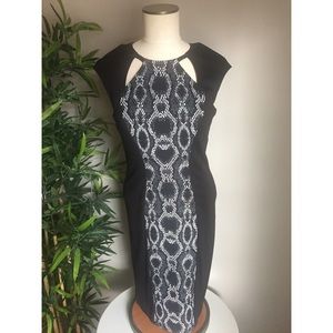CACHE - Black & White Snakeskin Dress - Size 4