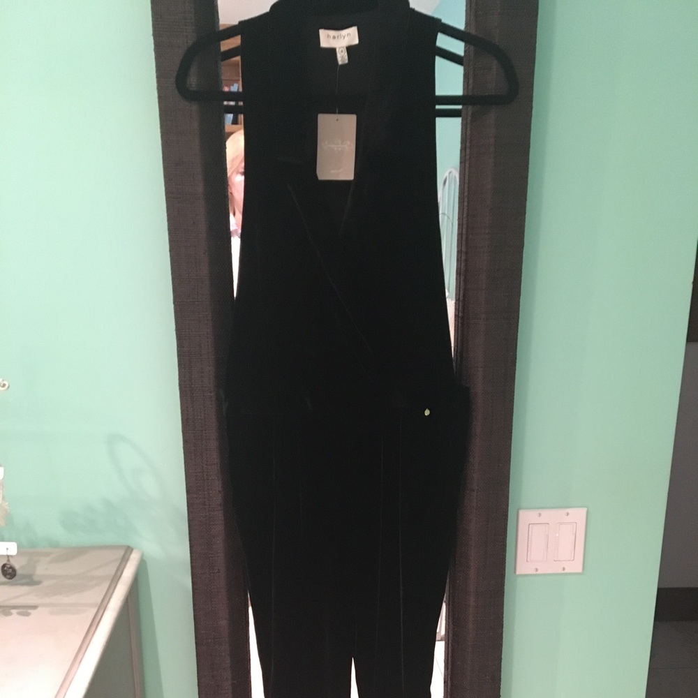 Black velvet jumpsuit, never worn.