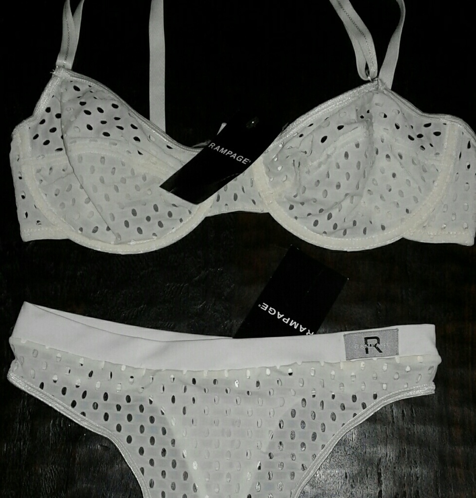 NWT Vintage 80s Rampage Mesh Bra and Thong Panty