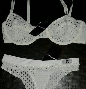 NWT Vintage 80s Rampage Mesh Bra and Thong Panty