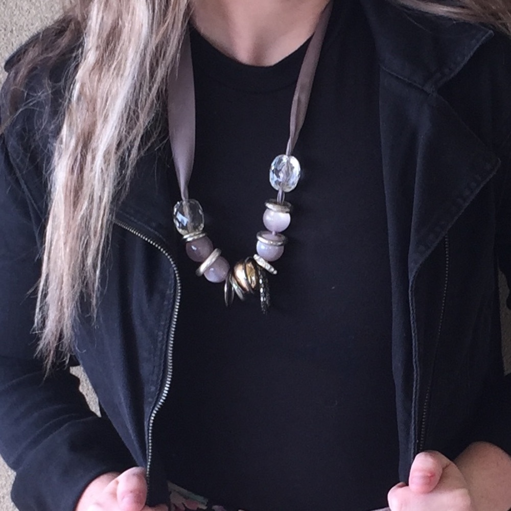 PURPLE RIBBON NECKLACE