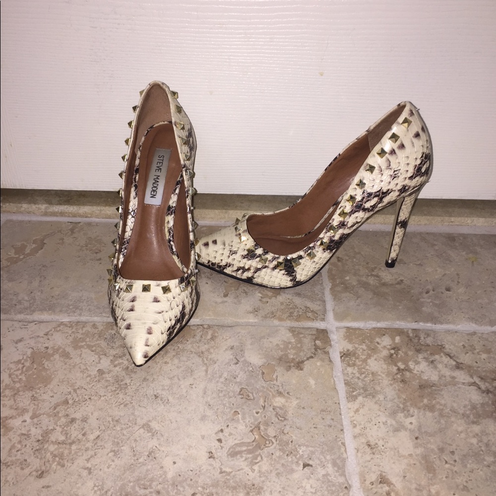 Steve Madden Studded Snake Skin Heels