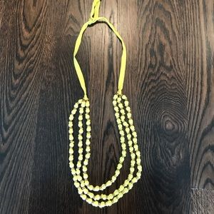 Yellow cloth beaded adjustable necklace