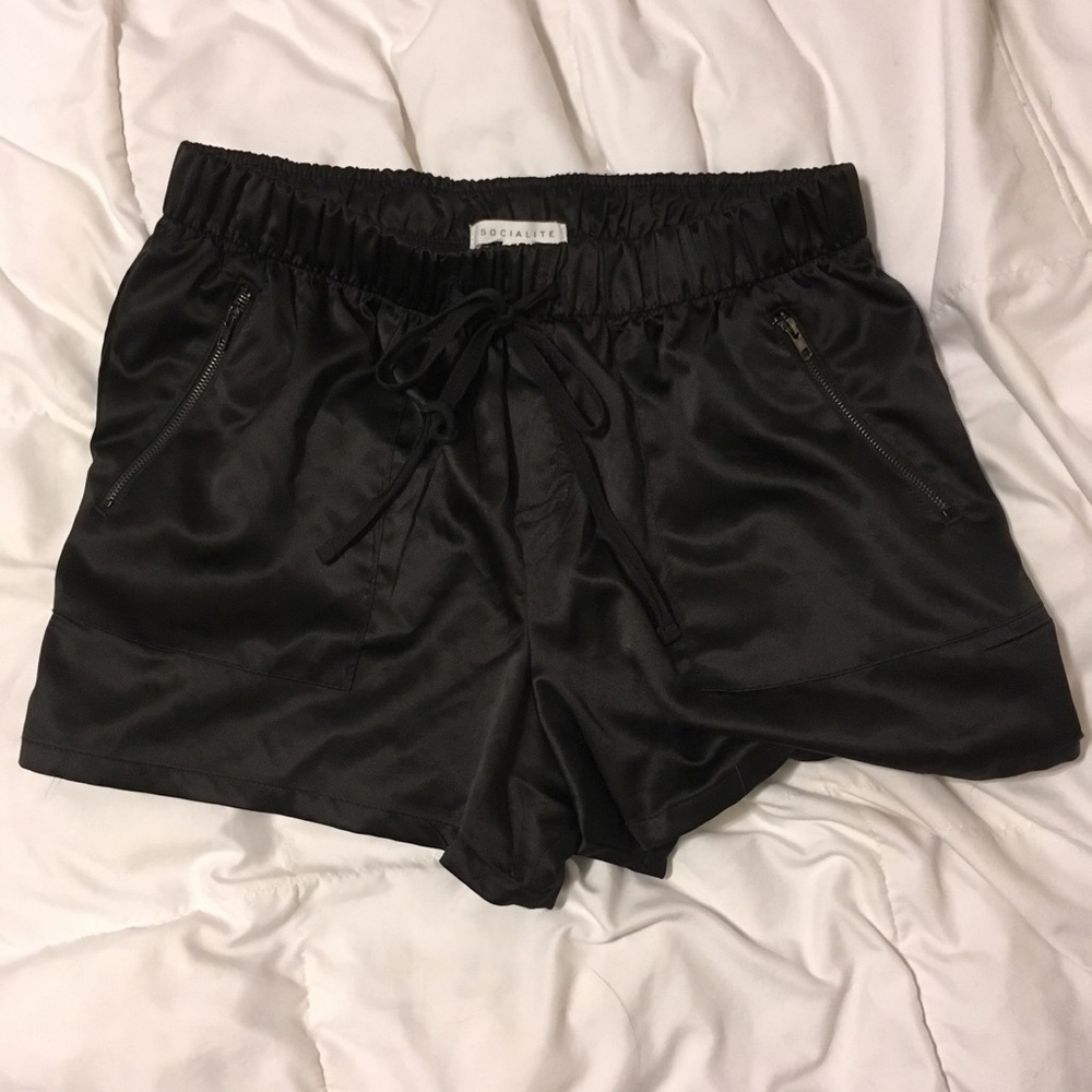 NWOT silky black jogger shorts