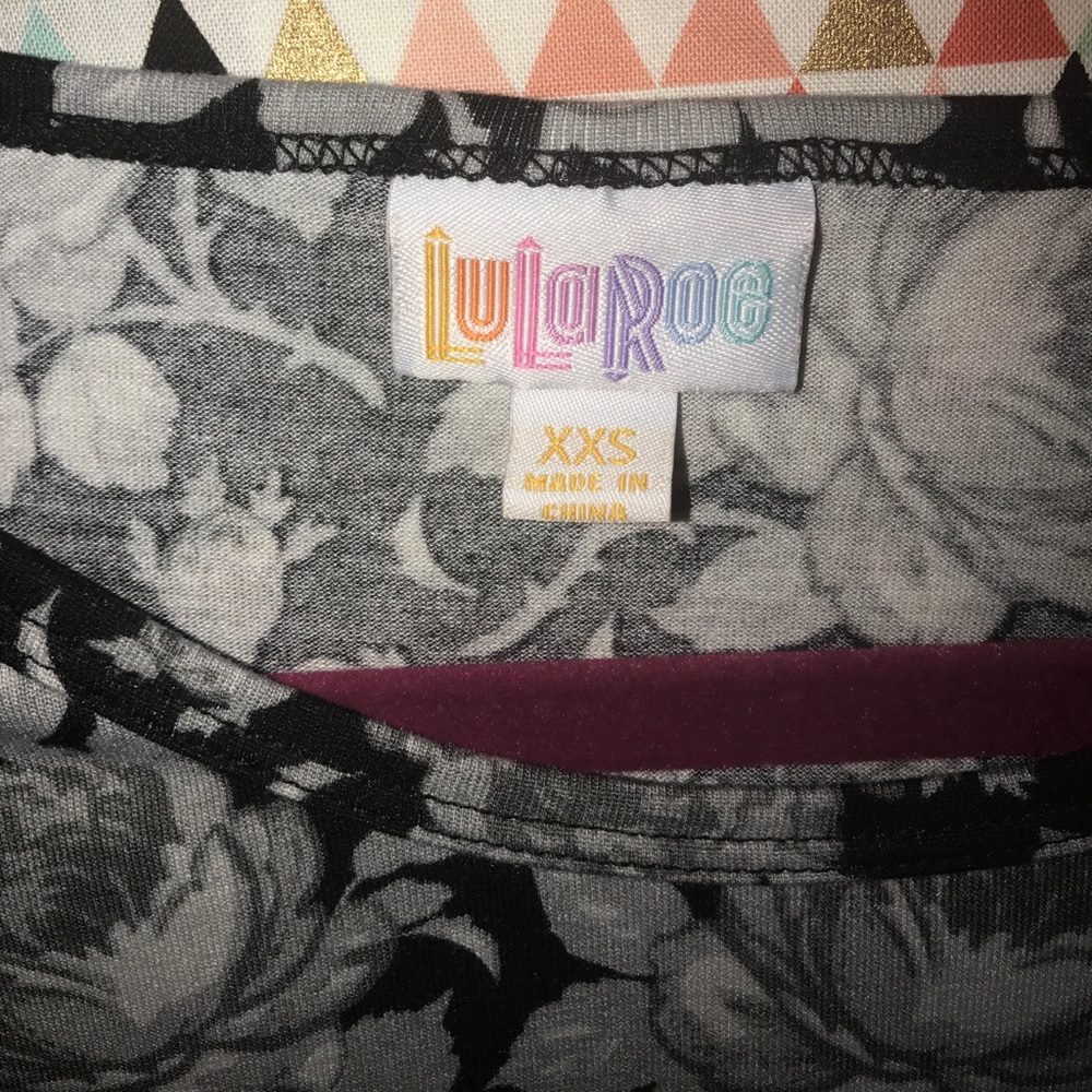 Unicorn Black-White Floral Lularoe Irma XXS